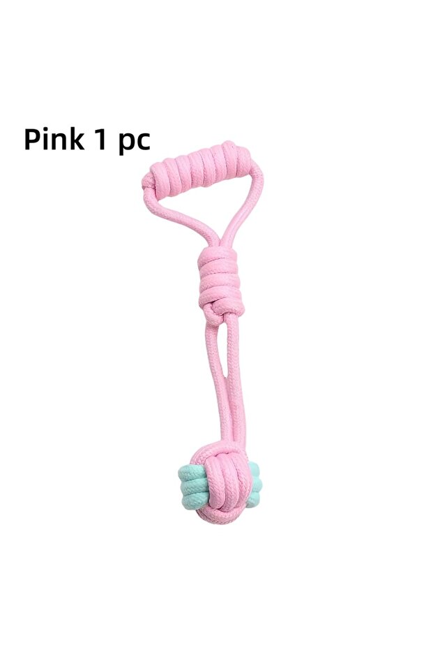 Pink Rope Ball for Large and Small Dogs Resistant Soft Cotton Teeth Grinding Bite Resistant Chew Int
