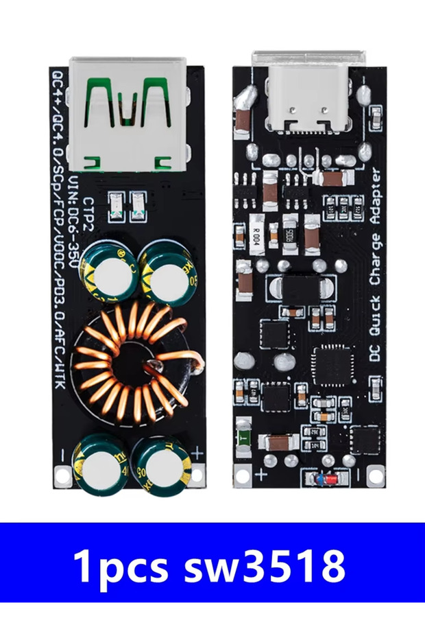 QC3518 USB Type-C Mobile Phone Quick Charge Adapter, Step Down Buck Boost Module, SCP, FCP, PD, Qual