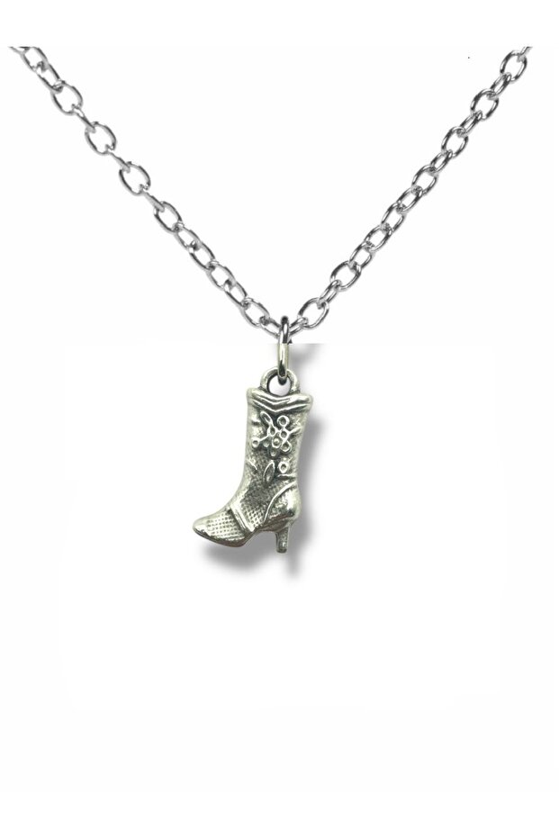 Unisex Necklace with Cowboy Boot Figure – 60 cm Chain, Western Style Accessory