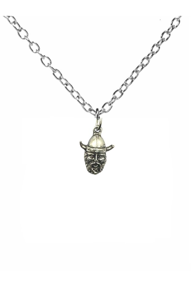 Minimal Viking Warrior Figured Unisex Necklace – 60 cm Chain, Simple and Strong Design