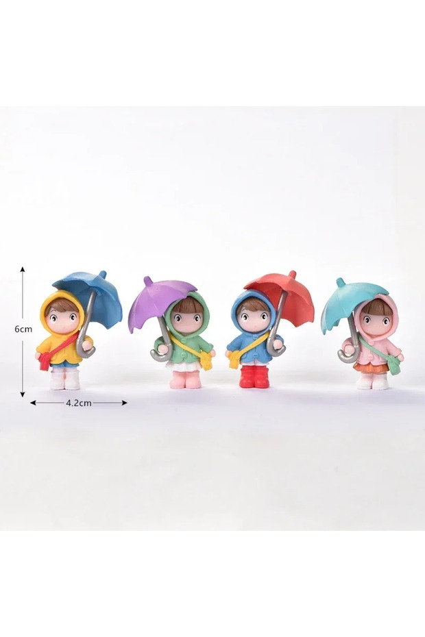 1 Set Cute Raincoat Umbrella Boy Girl Doll Small Ornament Car Decoration Doll Accessories Gift Child