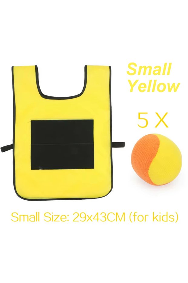 Small Yellow Sticky Dodge Ball Game Vest Outdoor Sports Toy Jersey Fabric Props Throw Catch Soft Fl