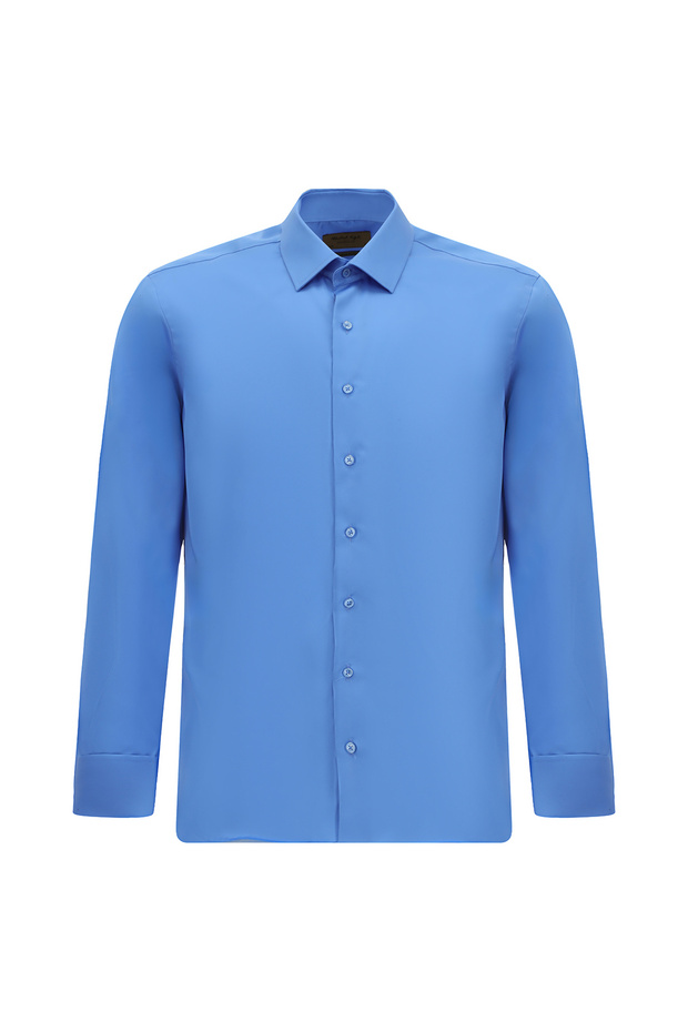 Long Sleeve Slim Fit Slim Fit Cuffed Cotton Shirt