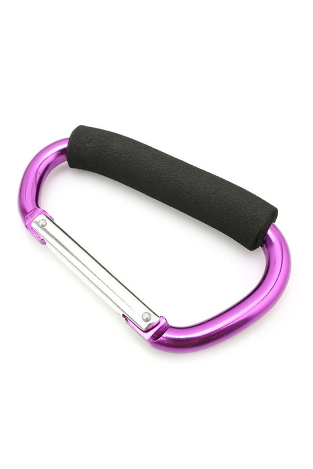 purple Large Carabiner Stroller Hooks Organizer Aluminum D Ring Spring Snap Keychain Clip Carry Hand
