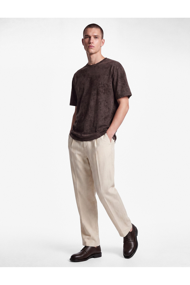 Washable Crew Neck Short Sleeve Oversize T-Shirt
