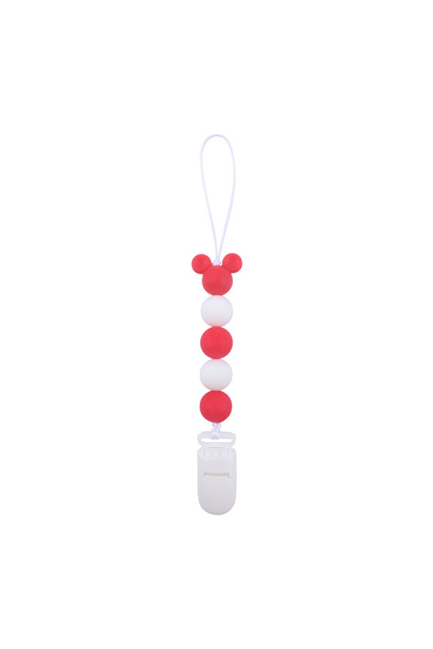 4 Silicone Baby Pacifier Clip Teether round Beads Dummy Holder Chain Nursing Mouse Chewing Toy Show.