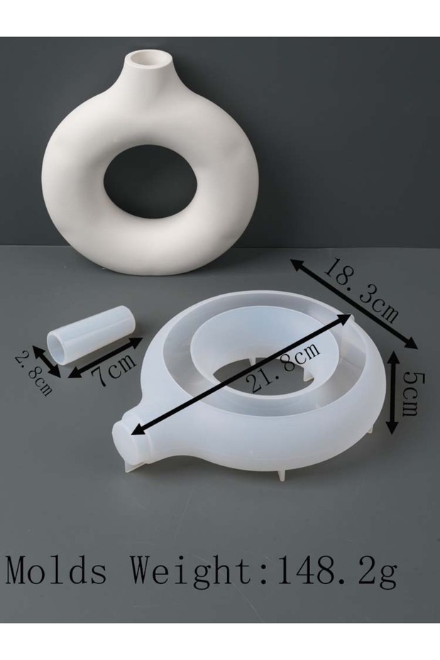 002 Nordic Stripe Vase Silicone Mold DIY Handmade Circle Oval Table Flower Arrangement Ornament Resi