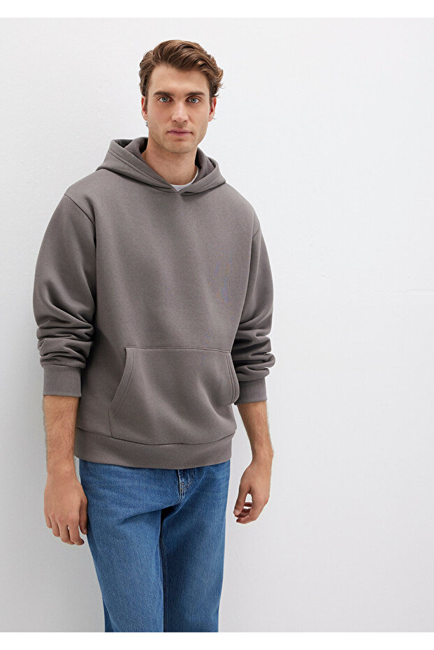 Hooded Anthracite Basic Sweatshirt 0S10275-70096