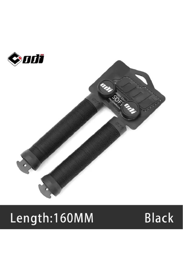 black ODI Bicycle Grips 160mm Extended Mountain Bike Grips Silicone XC BMX DH Bike Grip Soft MTB Cuf