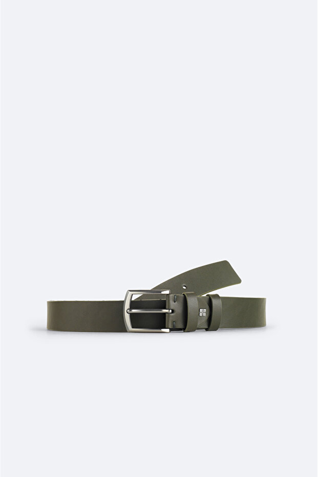 Men's Khaki Rectangular Buckle Belt B009300