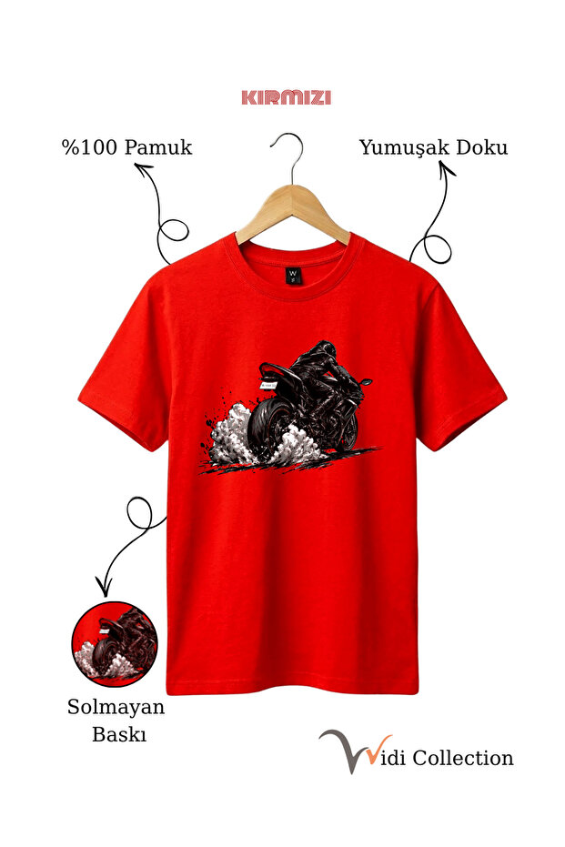 Motor Tire Smoke Effect 100% Cotton Regular Fit Unisex T-Shirt