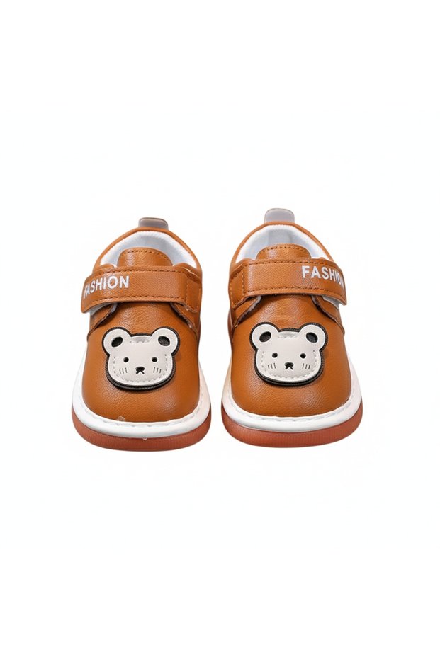 - Baby Musical Bear Shoes-White,Pink,Brown - 0M to 24M