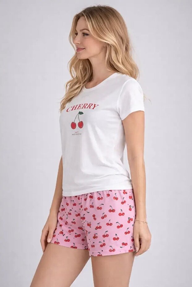 Women's Short Sleeve Pajama Set with Shorts Summer Comfortable Fit Home Wear