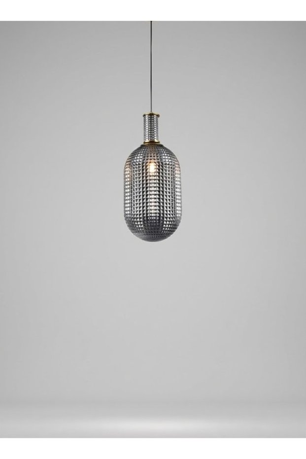 Modern Lighting, Single Pendent, Lighting, Modern Smocky Pendent, Chrome Color, 18x27x100 cm, Suitable for bedroom, kitchen, coffee shop, Adjustable height