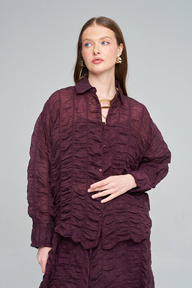 Women's Self-Tie Bubble Shirt