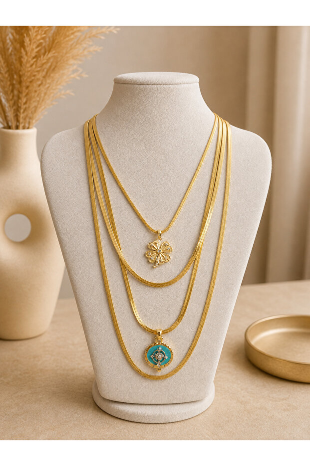 Women's Multi-Luxury Necklace 4-Piece Set