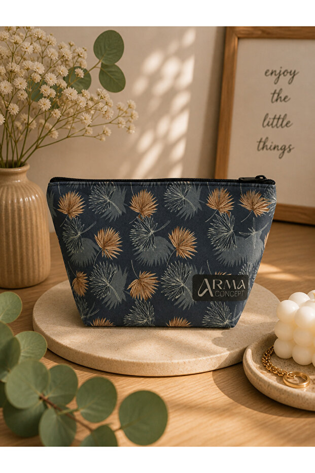 Patterned Liquid-Proof Cotton Makeup Bag 14X24Cm
