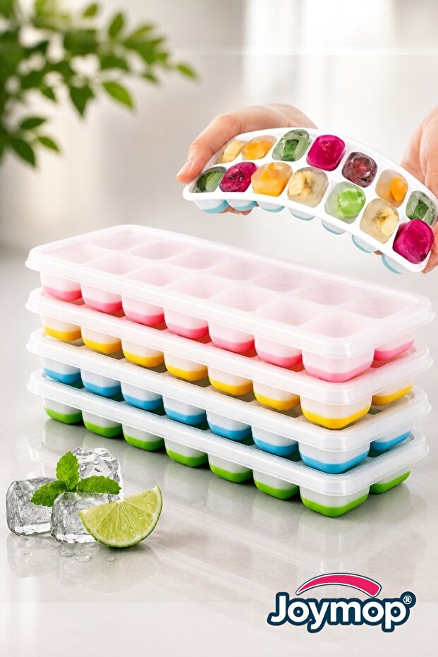 Silicone Ice Tray - 14-Chamber Non-Stick Cocktail Presentation Ice Mold with Lid (1 Piece)