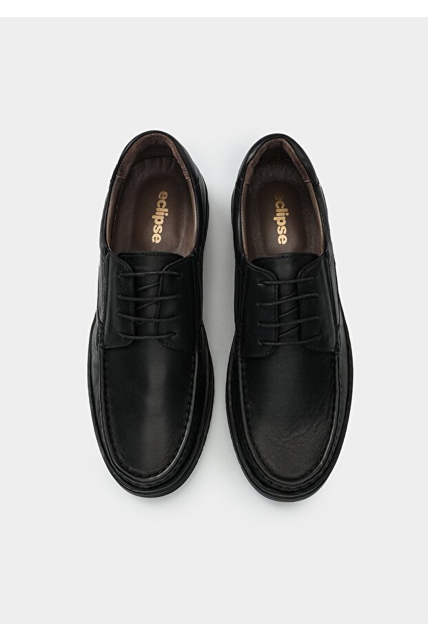 Black Leather Men's Shoes - 5