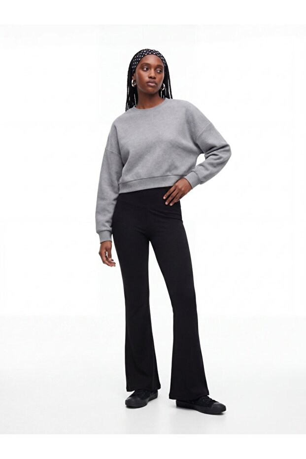 Flare Leg High Waist Black Leggings