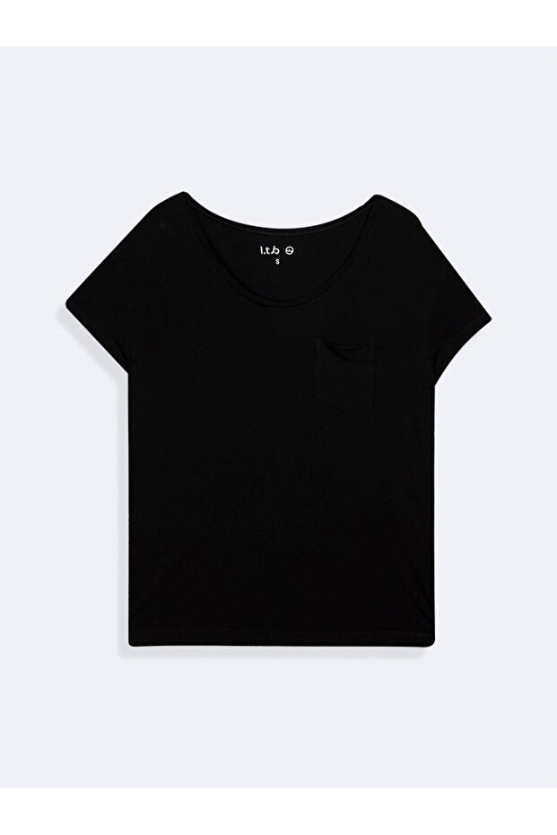 Basic Black T-Shirt with Pockets - 3
