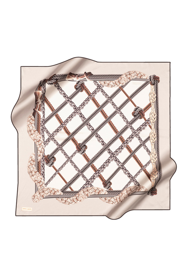 Silver 90X90 Silk Crepe Satin Scarf