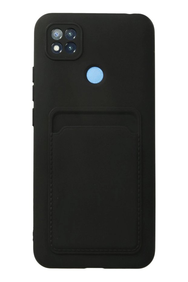 Ilkeshop New Redmi 9C Case Kelvin Silicone with Business Card Holder (151045) - Black