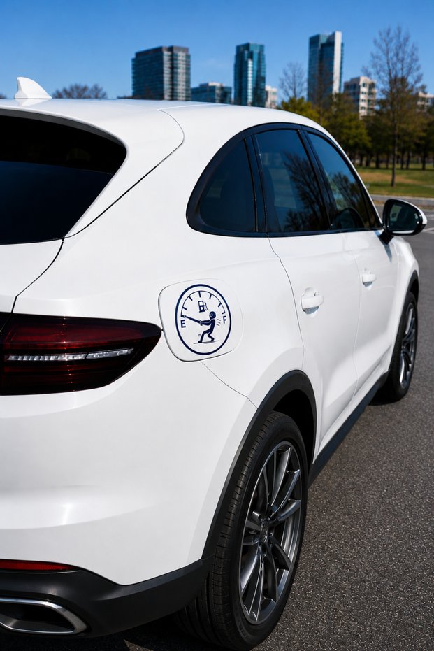 Navy Blue Color Car Fuel Tank Cover Sticker | Fuel Tank Sticker