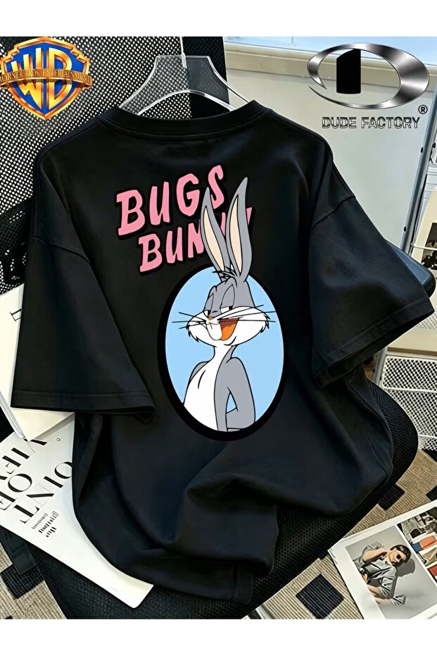 Printed Oversized Unisex Women's Crewneck T-Shirt