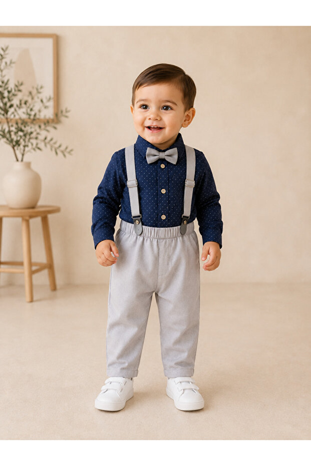 Baby Boy 100% Cotton Bodysuit Shirt Salopet Suit Wedding Mevlüt