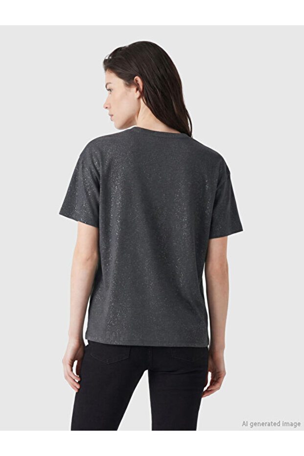 Crew Neck Patterned Blouse - 3