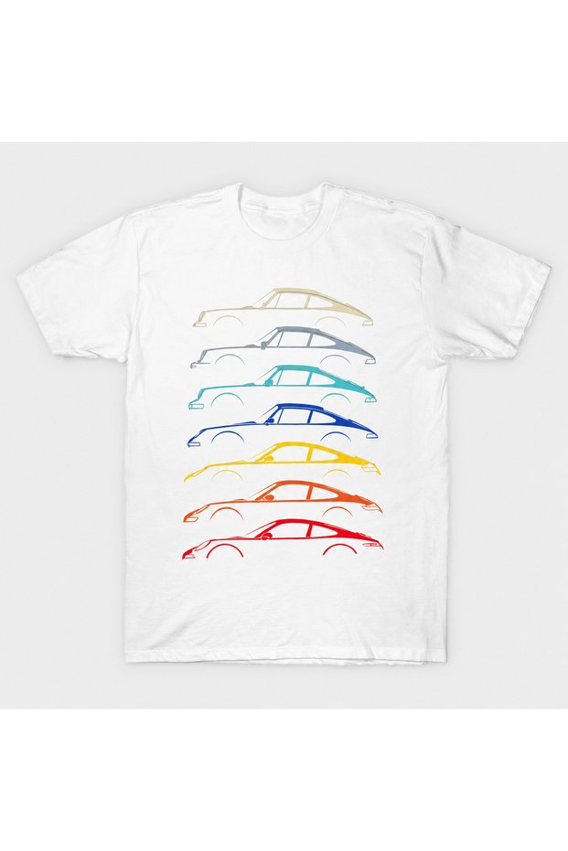 Unisex Oversize T-Shirt Five Cars Printed 100% Cotton T-Shirt Comfortable Fit