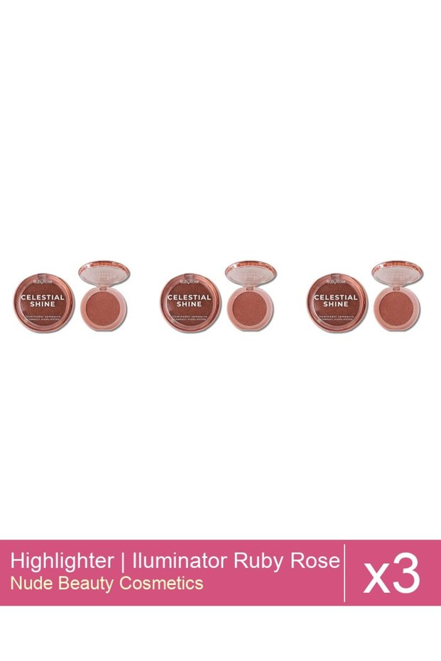Set 3x Highlighter | Iluminator Ruby Rose - Celestial Shine 04