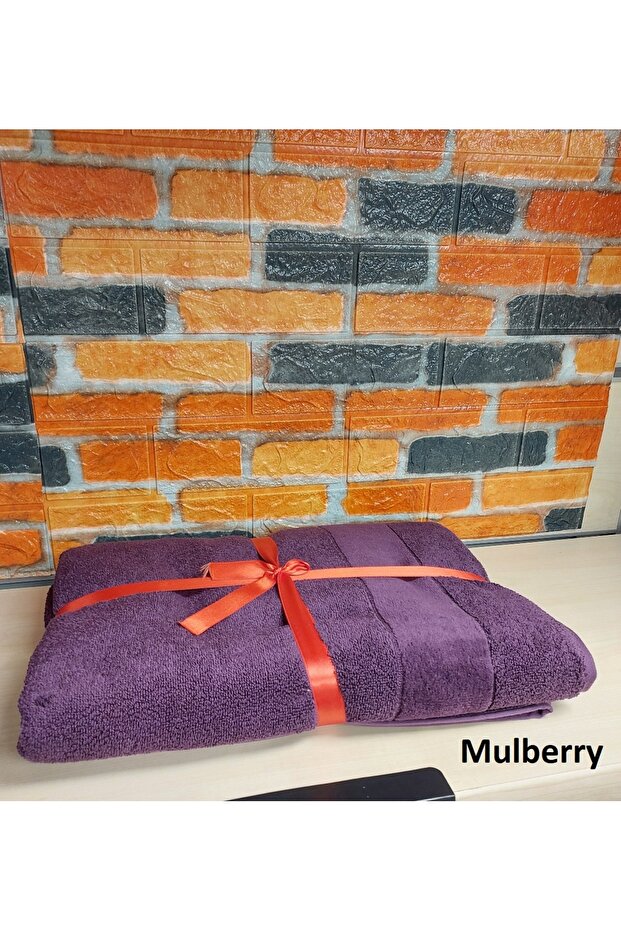 Svv Border Thick and Super Absorbent New Series Bath Towel (76X147) - Mulberry (Black Mulberry)