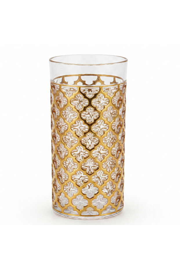 LuxeGold Premium Acrylic Drinking Tumbler with Elegant Golden Decorative Design – 13 cm
