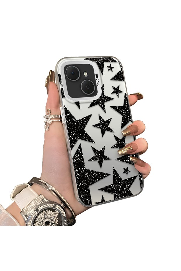 Tecno Spark 40C Compatible Hard Acrylic Back Silicone Edge Lens Protection Case
