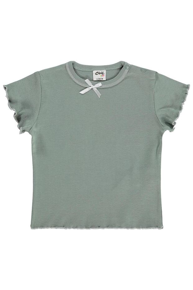 Bowknot Plain T-Shirt for 6-18 Months - Green