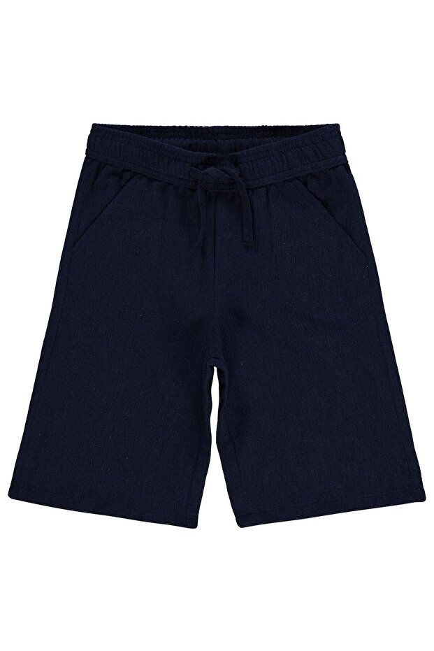 Self-Patterned Capri for 6-9 Years - Navy Blue