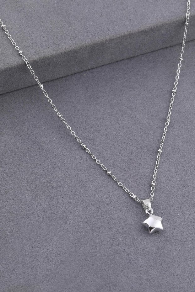 316 L Stainless Steel - Anti-Allergic - Non-Tarnish - Steel Chain - Steel Small Star End - Design Necklace