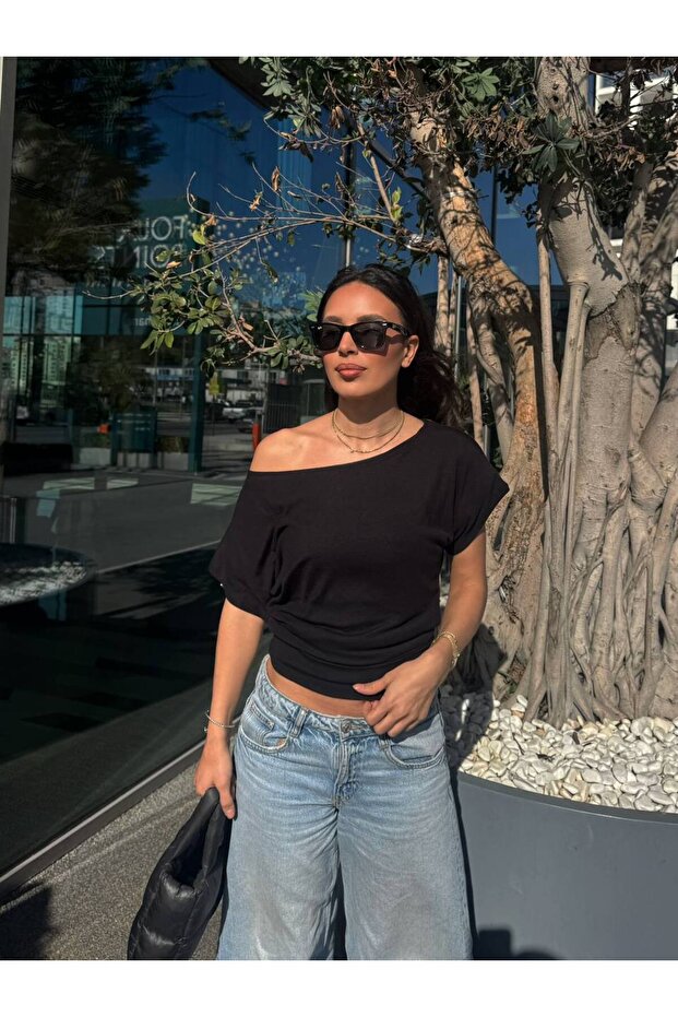 Kadın Kayık Yaka Kısa Kol Basic Body