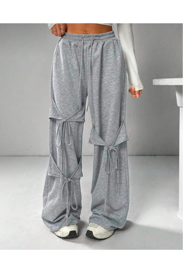 Trendy Street Style Unisex Sweatpants with Ribbon Detail