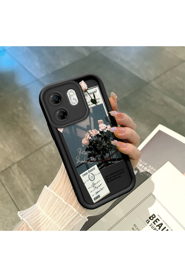 Infinix Smart 9 Compatible Art Style Rose Bouquet Case, Silicone Impact Protection Cover