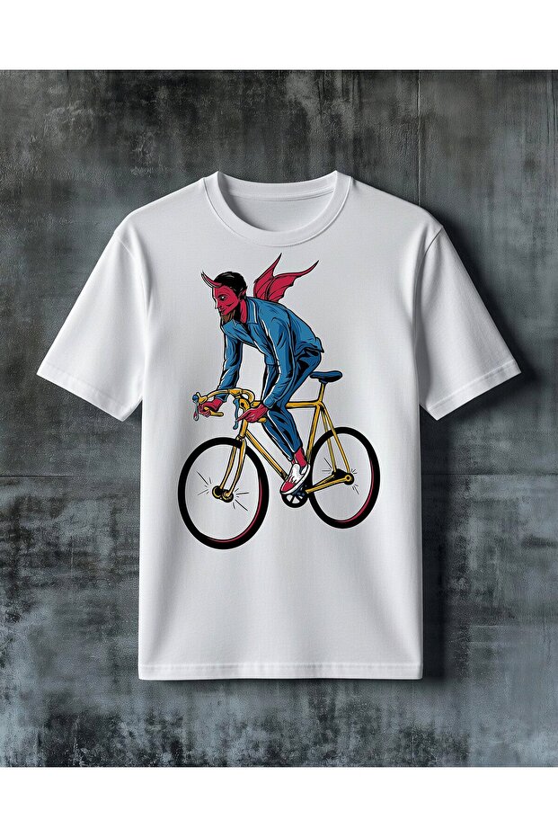 Bicycle Devil Printed Oversize T-Shirt - 1