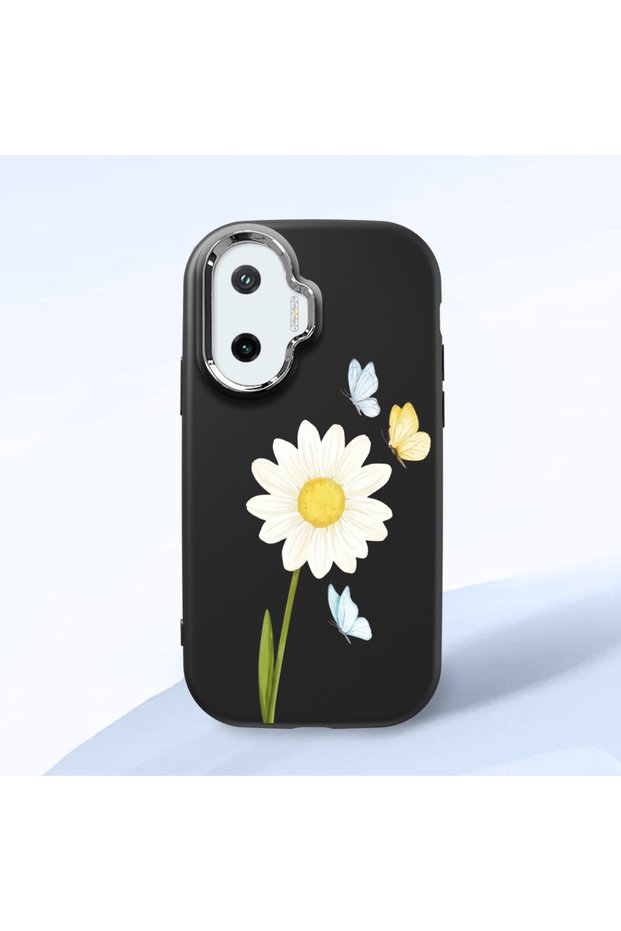Poco F7 Compatible Shock-Absorbing Camera Protected Black Silicone Case