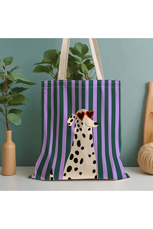 35cmx40cm 1pc A Dalmatian Multi-functional Ladies Canvas Bag – Doubles as Jewelry Organizer & Fashio