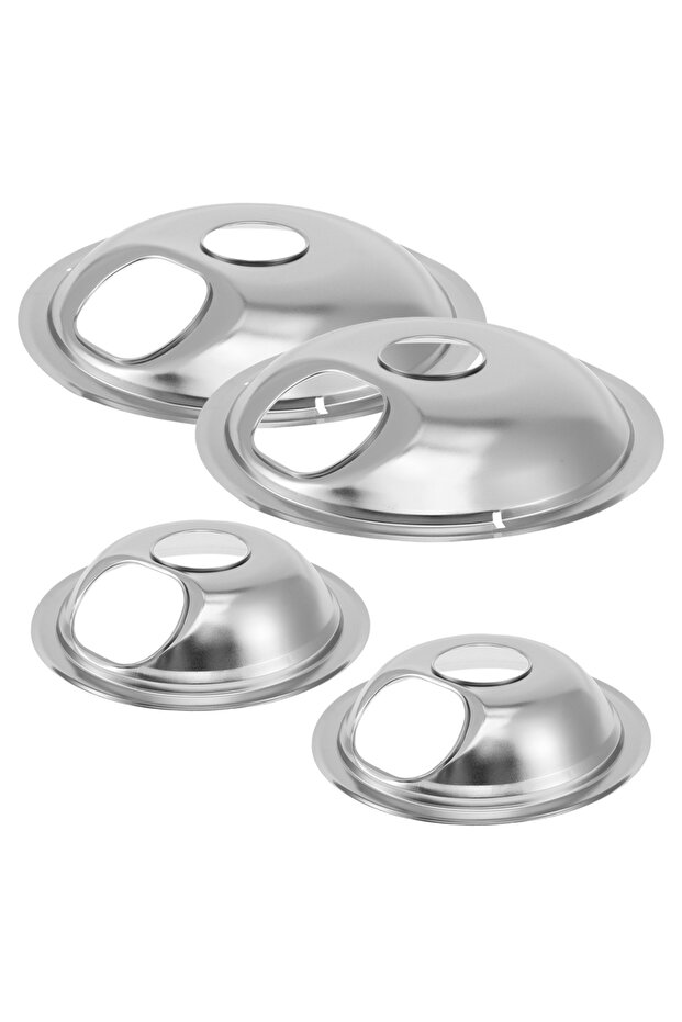 4pcs 4Pcs Drip Pans Set Round Stove Drip Pans with Chrome Coating Heat Resistant Drip Pan Electric S
