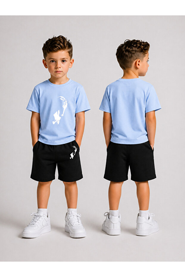 Children's T-Shirt and Shorts Set Printed Cotton Summer Combination