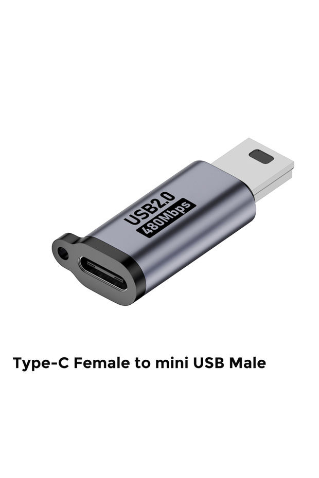 محول من النوع C إلى MiniUSB، محول أنثى من النوع C إلى ذكر من نوع Mini USB، محول من Micro USB إلى USB C، سرعة نقل بيانات تصل إلى 480 ميجابت في الثانية.