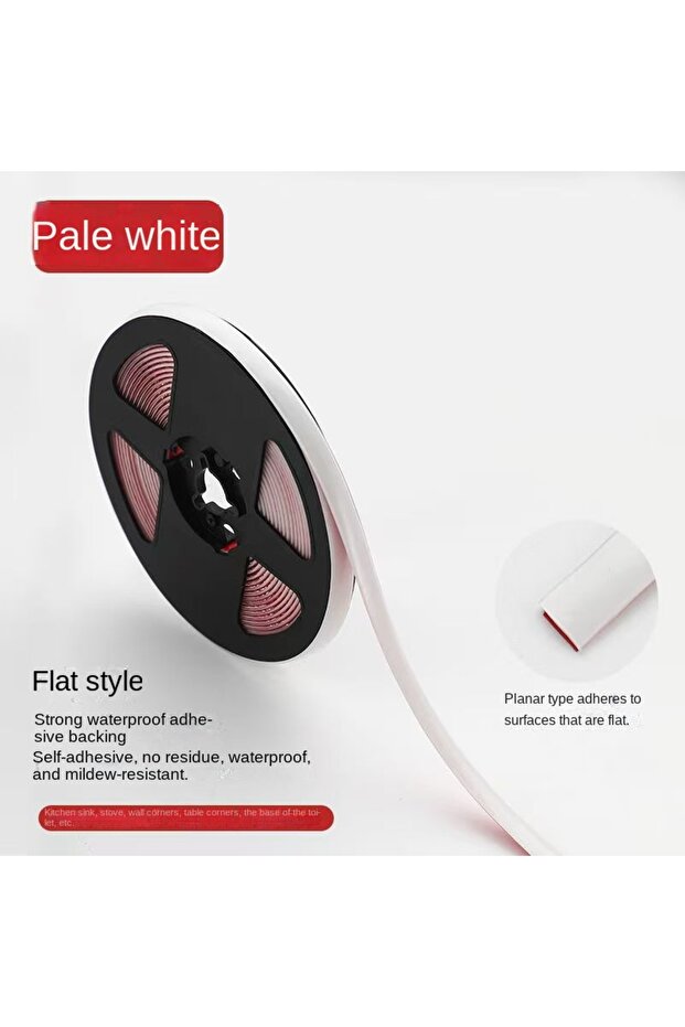 6M White 6M Ceramic Tile Gap Tape Kitchen Bathroom Waterproof Beautiful Seam Self-Adhesive Sticker W