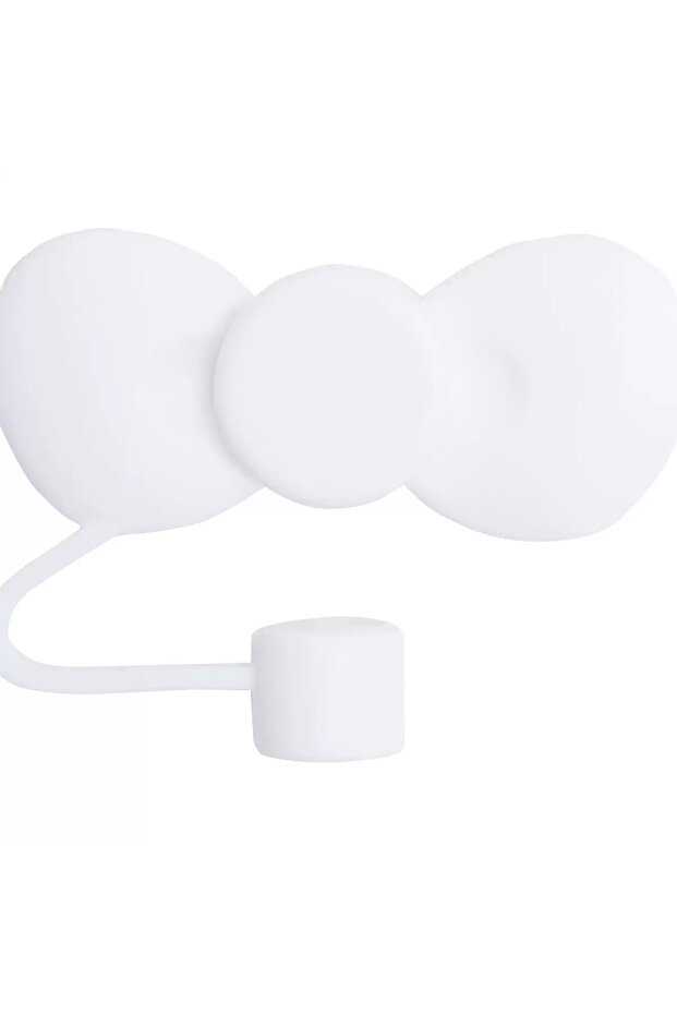 white Lovely Bow Straw Covers Cap Toppers For Stanley 30&40 OZ Tumbler Cup Reusable Cute Silicone St